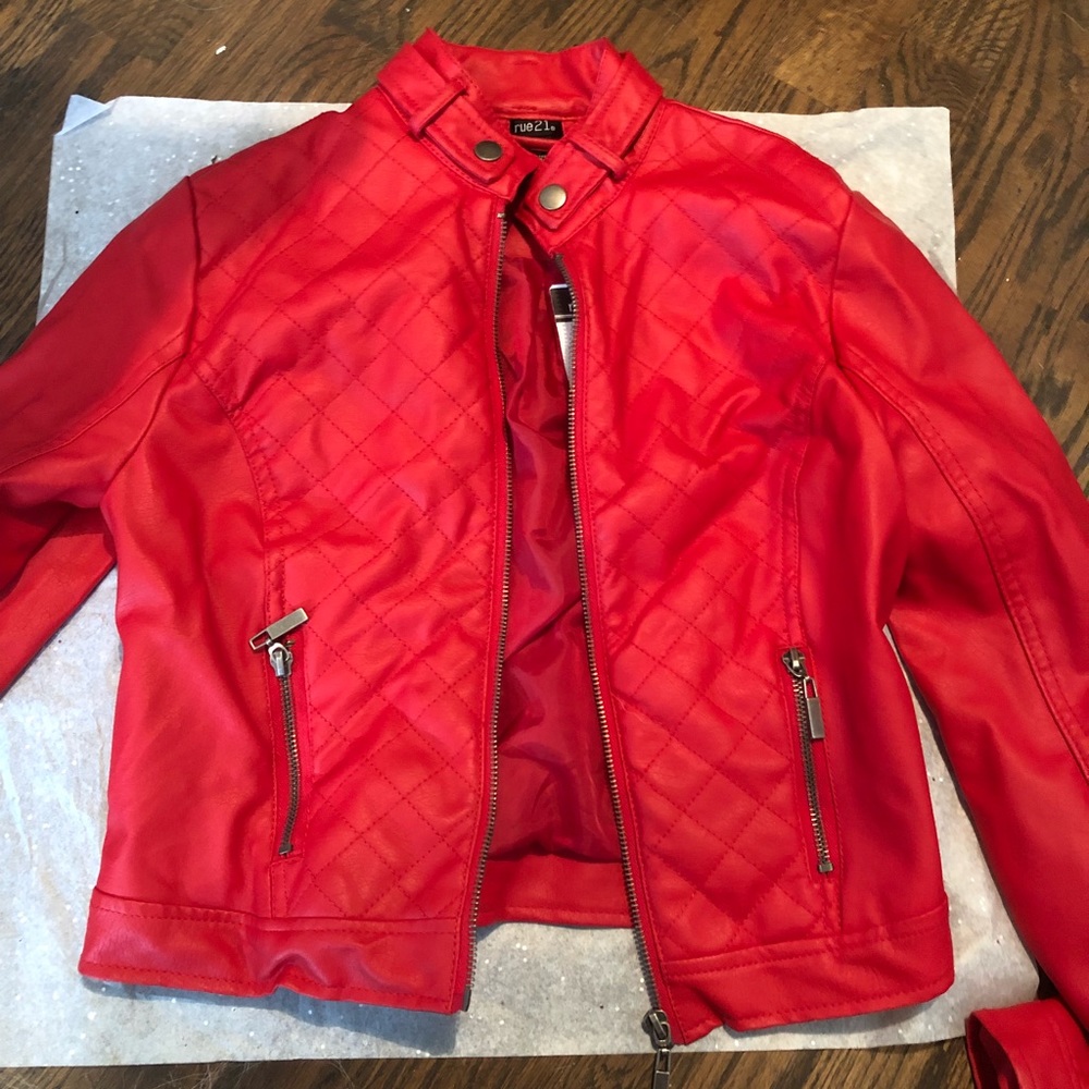 Rue21 red leather jacket